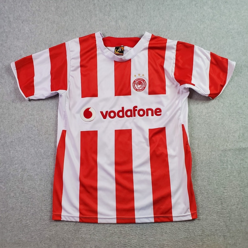Olympiacos B2 Sportswear Soccer Football Home Jersey Vodafone Mens Med Red White